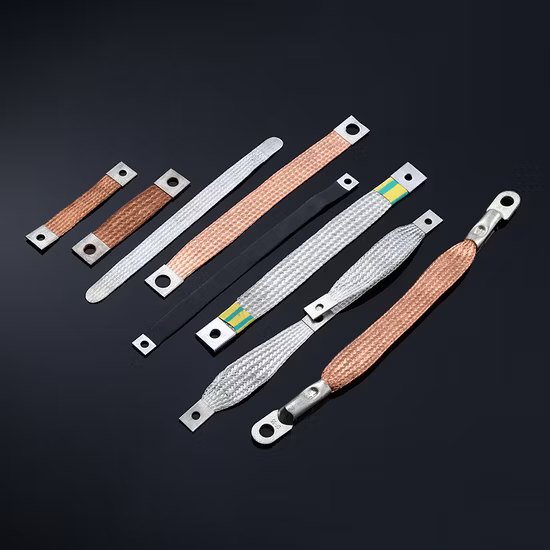 구리 전도성 유연한 버스 바 연결 편조 구리 접지 스트랩 버스 바